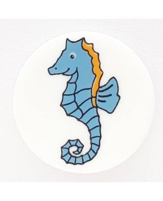 novelty button seahorse with shank - Size: 17mm - Color: white  - Art.No. 261279