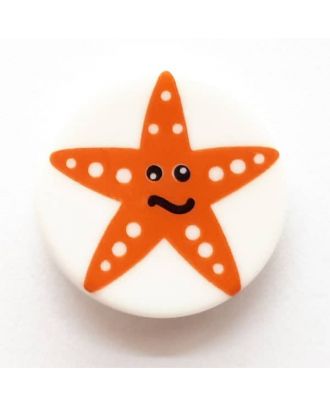 novelty button starfish with shank - Size: 14mm - Color: white  - Art.No. 241231