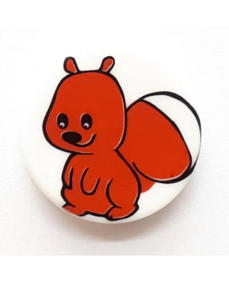 novelty button squirrel with shank - Size: 14mm - Color: white  - Art.No. 241232