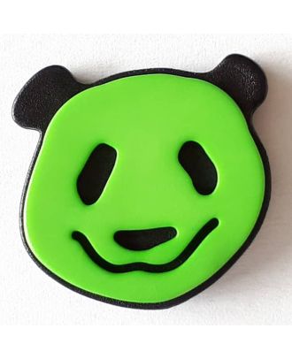 novelty button panda with shank - Size: 22mm - Color: green - Art.No. 331112