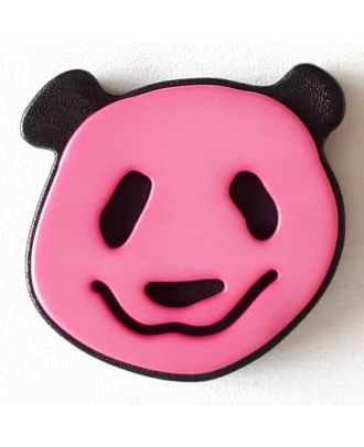 Kinderknopf lustiger Pandabär mit Öse - Größe: 22mm - Farbe: pink  - Art.Nr. 331113