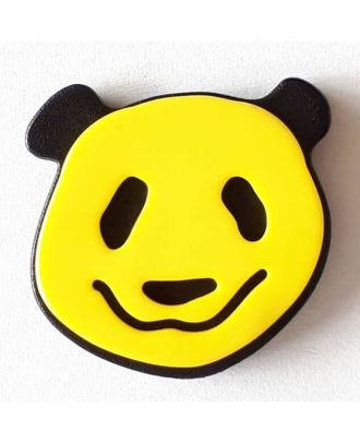 novelty button panda with shank - Size: 22mm - Color: yellow - Art.No. 331115