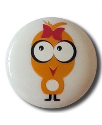 novelity button "chicken" with shank - Size: 18mm - Color: white - Art.No. 281113