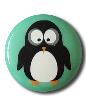 novelity button " penguin" with shank - Size: 15mm - Color: gentle/light green - Art.No. 261311