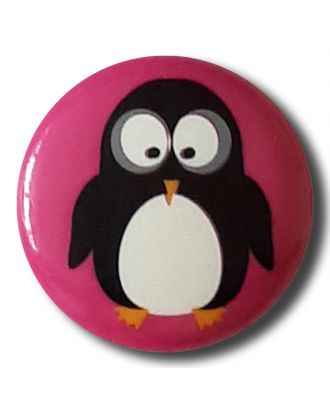 novelity button " penguin" with shank - Size: 18mm - Color: pink - Art.No. 281110