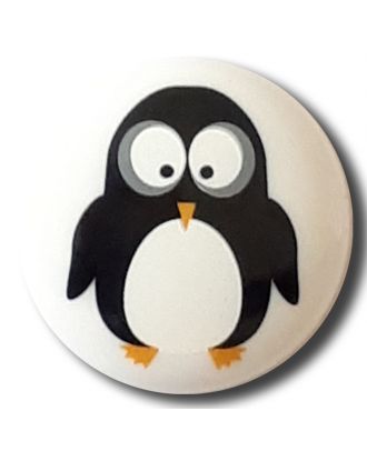 novelity button " penguin" with shank - Size: 15mm - Color: white - Art.No. 261314