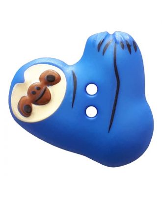 novelity button sloth with two holes - Size: 25mm - Color: blau - Art.No. 341300