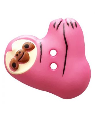 novelity button sloth with two holes - Size: 25mm - Color: pink - Art.No. 341303