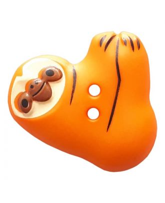 novelity button sloth with two holes - Size: 25mm - Color: orange - Art.No. 341306