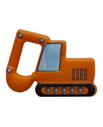 novelity button excavator with shank - Size: 28mm - Color: orange - Art.No. 341311