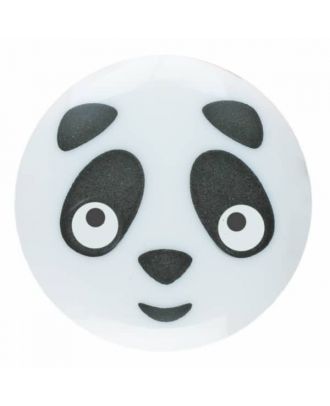 children button panda with shank - Size: 15mm - Color: white - Art.No. 261348