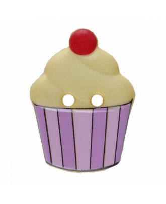 Cupcake button with two holes - Size: 20mm - Color: yellow - Art.No. 311064