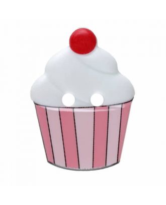 Cupcake button with two holes - Size: 20mm - Color: white - Art.No. 311069