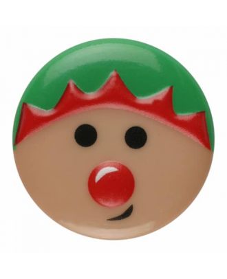 children button christmas elf with shank - Size: 15mm - Color: pink - Art.No. 261360