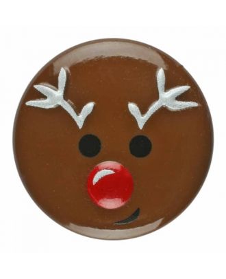 children button reindeer with shank - Size: 18mm - Color: brown - Art.No. 281177