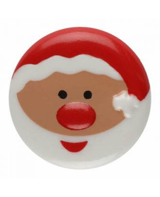 children button santa claus with shank - Size: 18mm - Color: white - Art.No. 281178