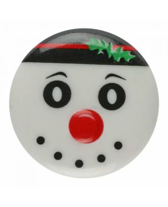 children button snowman with shank - Size: 18mm - Color: white - Art.No. 281179