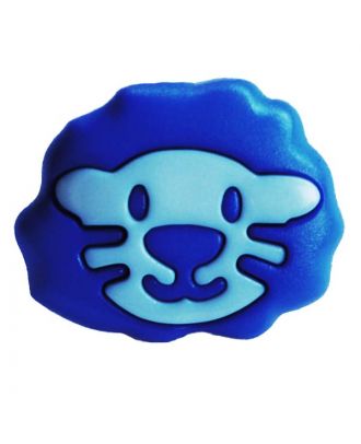 children button polyamide shape of a lion head and shank - Size: 18mm - Color: blau - Art.No.: 281211