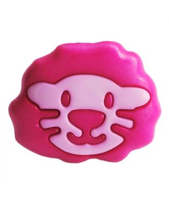 children button polyamide shape of a lion head and shank - Size: 18mm - Color: pink - Art.No.: 281212