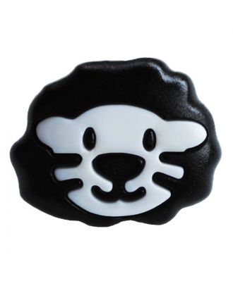 children button polyamide shape of a lion head and shank - Size: 18mm - Color: weiß - Art.No.: 281209