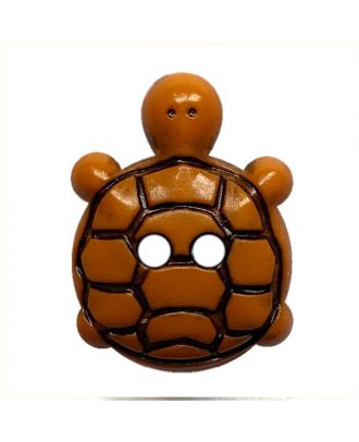 Kinderknopf Schildkröte Polyamid mit 2 Löchern - Größe:  15mm - Farbe: orange - ArtNr.: 281223