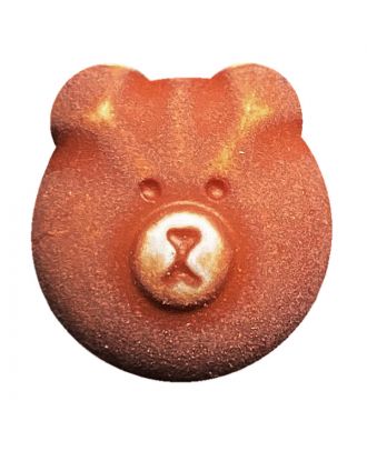 Kinderknopf Teddybär Polyamid mit Öse - Größe:  15mm - Farbe: braun - ArtNr.: 281224