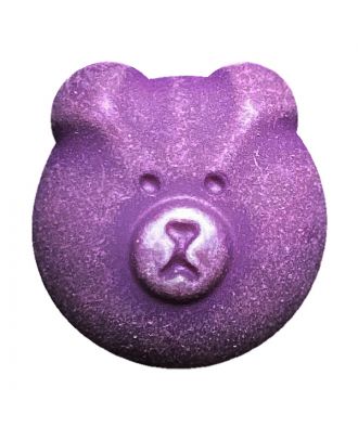 Kinderknopf Teddybär Polyamid mit Öse - Größe:  18mm - Farbe: lila - ArtNr.: 311132