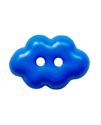 Kinderknopf "Wolke" Polyamid mit 2 Löchern - Größe:  15mm - Farbe: blau - ArtNr.: 261458