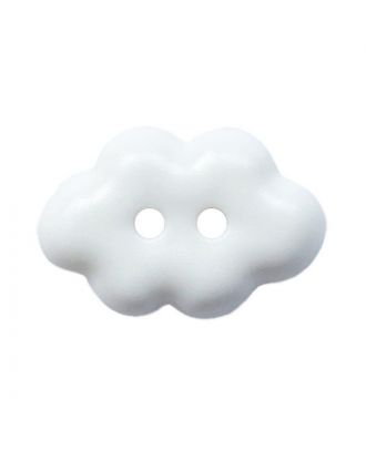 Kinderknopf "Wolke" Polyamid mit 2 Löchern - Größe:  15mm - Farbe: weiß - ArtNr.: 261456