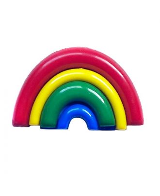 Kinderknopf "Regenbogen" Polyamid mit Öse - Größe:  18mm - Farbe: rot - ArtNr.: 311141