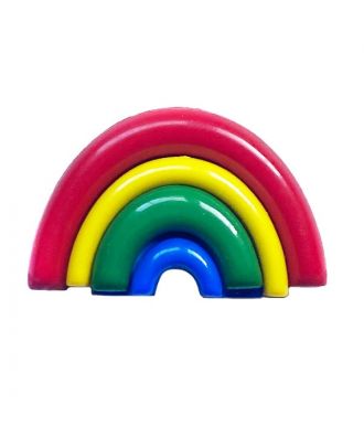 Kinderknopf "Regenbogen" Polyamid mit Öse - Größe:  18mm - Farbe: rot - ArtNr.: 311141