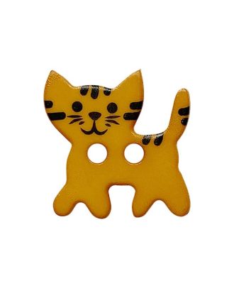 Kinderknopf Katze Polyamid mit 2 Löchern - Größe:  15mm - Farbe: gelb - ArtNr.: 281262