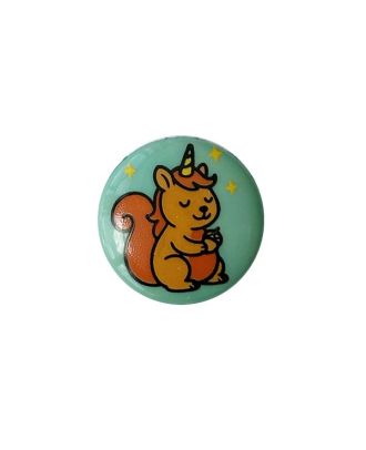 Kinderknopf "Fred", bedruckt, mit Öse - Größe:  15mm - Farbe: grün - ArtNr.: 281306