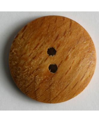 Holzknopf, klassische Form mit feiner Maserung, 2-Loch - Größe: 13mm - Farbe: braun - Art.Nr. 201194