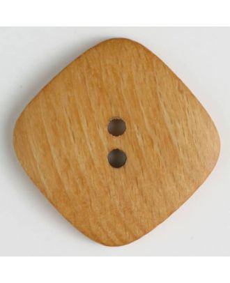 Holzknopf quadratisch, randlos mit 2 Löchern - Größe: 45mm - Farbe: braun - Art.Nr. 470033