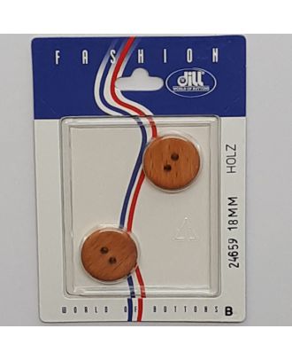 Knöpfe auf recyclebarer Karte - Holzknebel - Größe:  18mm - Farbe: braun - Art.Nr.: 24659