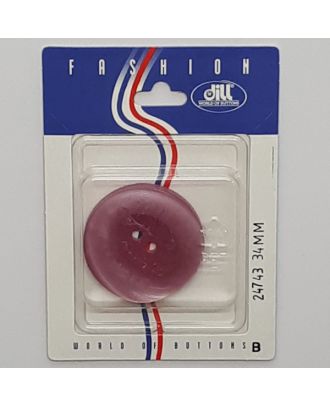 Knöpfe auf recyclebarer Karte - Polyesterknopf, rund , 2-loch - Größe:  34mm - Farbe: pink - Art.Nr.: 24743