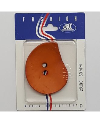 Knöpfe auf recyclebarer Karte - Polyamidknopf, oval, 2-loch - Größe:  50mm - Farbe: orange - Art.Nr.: 29290
