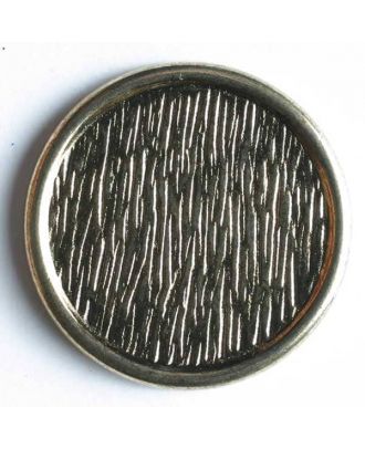 Blazerknopf, vollmetall, strukturiert, flach mit schmalem Rand und Öse - Größe: 15mm - Farbe: altgold - Art.Nr. 230456