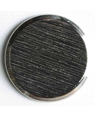 Blazerknopf, vollmetall, strukturiert, flach mit schmalem Rand und Öse - Größe: 23mm - Farbe: silber - Art.Nr. 250392