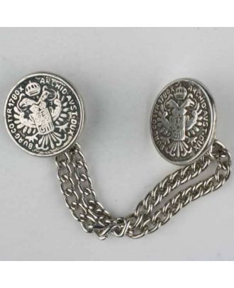 full metal button - Size: 15mm - Color: antique silver - Art.No. 370004