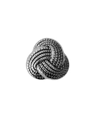 Vollmetallknopf, knotenförmig, mit Öse - Größe:  15mm - Farbe: altsilber - Art.Nr.: 281311