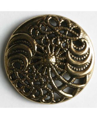 Full metal button - Size: 20mm - Color: antique gold - Art.No. 300193