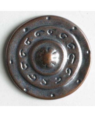 Full metal button - Size: 15mm - Color: copper - Art.No. 250905