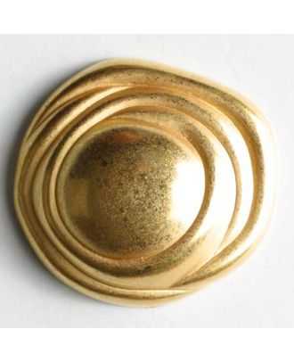 Vollmetallknopf, unregelmäßige Form mit Spiralrand und Öse - Größe: 23mm - Farbe: mattgold - Art.Nr. 340281