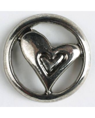 full metal button - Size: 23mm - Color: antique silver - Art.No. 330258