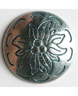 Edelweiss button, full metal - Size: 20mm - Color: antique silver - Art.No. 290355