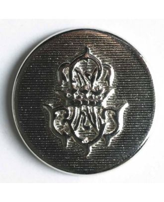 Coat of arms button, full metal - Size: 20mm - Color: silver - Art.No. 300369