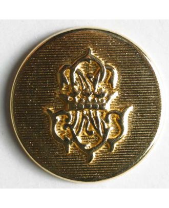 Coat of arms button, full metal - Size: 15mm - Color: gold - Art.No. 260744