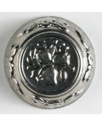 Vollmetallknopf, florale Motive sowohl im Innen- und Außenbereich, mit Öse - Größe: 25mm - Farbe: altsilber - Art.Nr. 350253